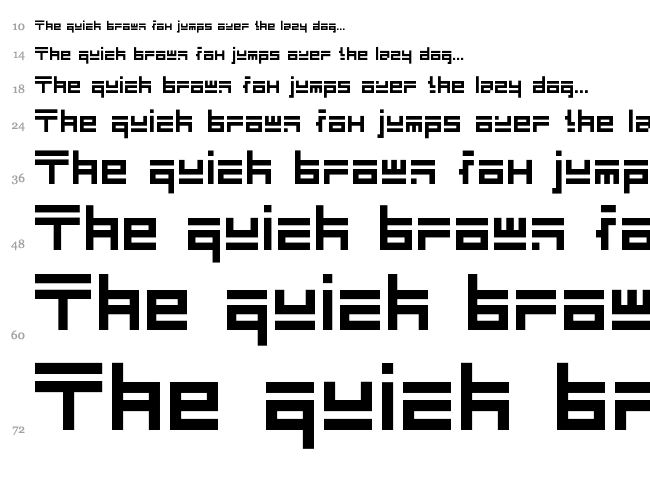 Eliot type font waterfall